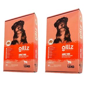 غذا خشک سگ مدل گیلز طعم مرغ و گوشت وزن 3 کیلوگرم بسته دو عددی
